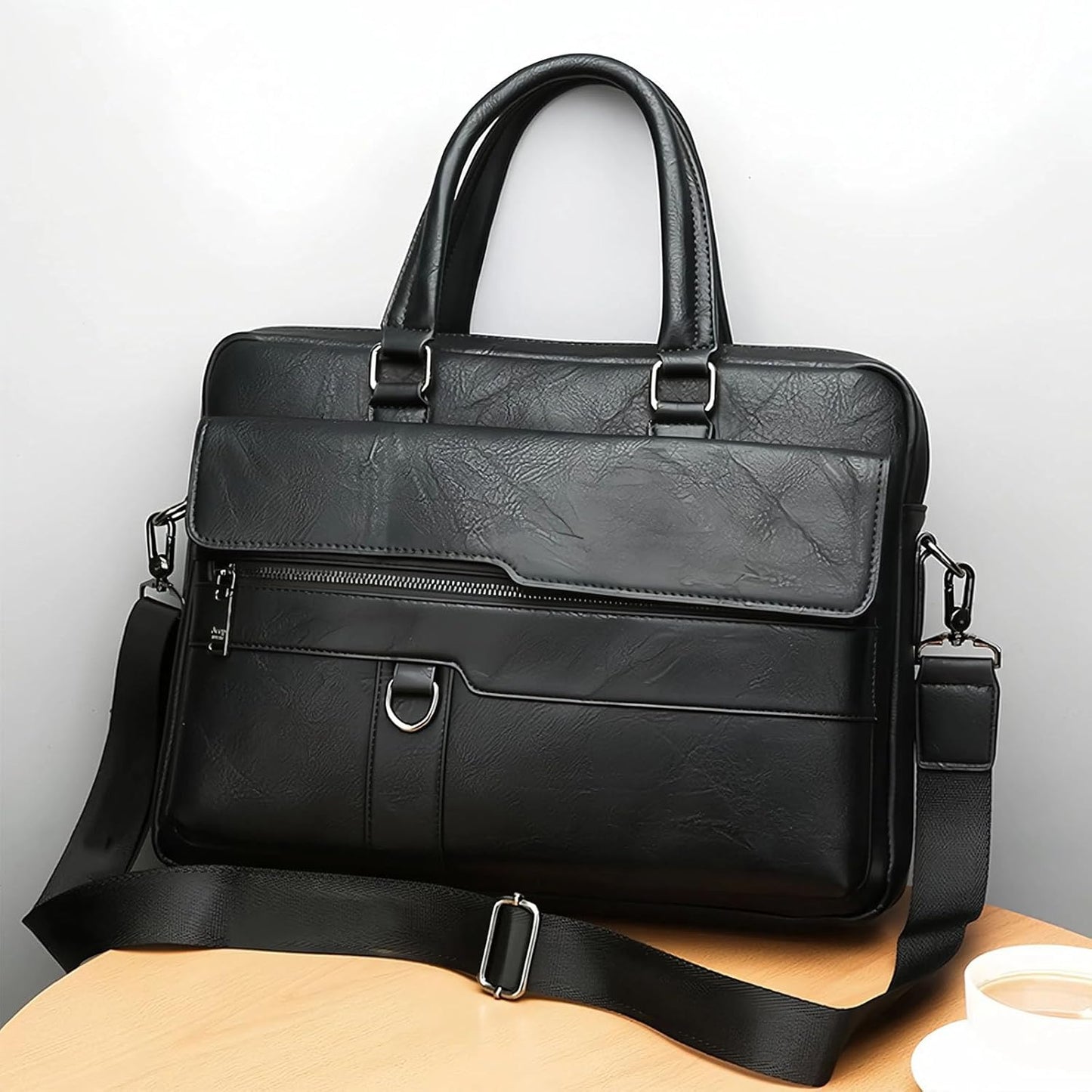 leather Laptop Bag for Men 16 inch Laptop Briefcase Waterproof,Handbags Shoulder Crossbody Bag Business