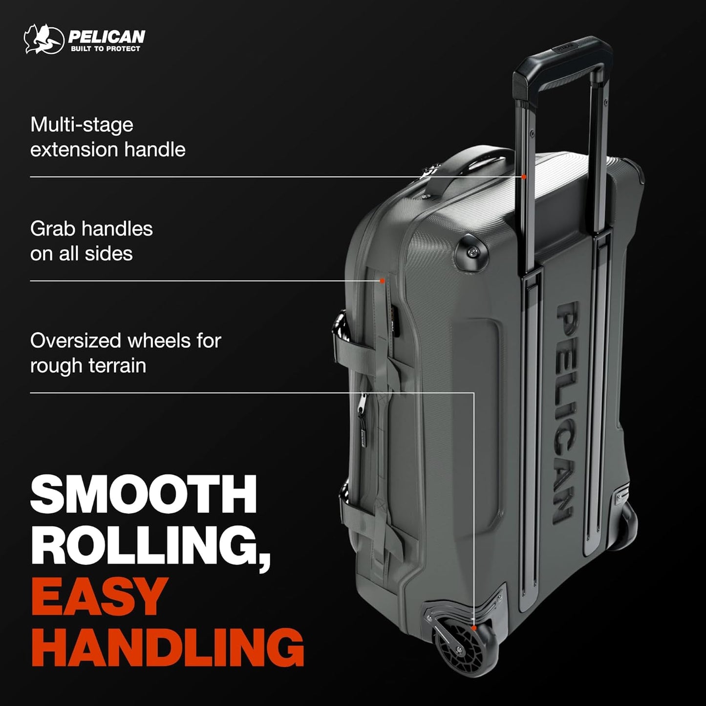 Pelican Aegis Luggage - Carry On Duffel Bag with Wheels - 22 Inch Carry On Bag - Airline Approved (Charcoal)