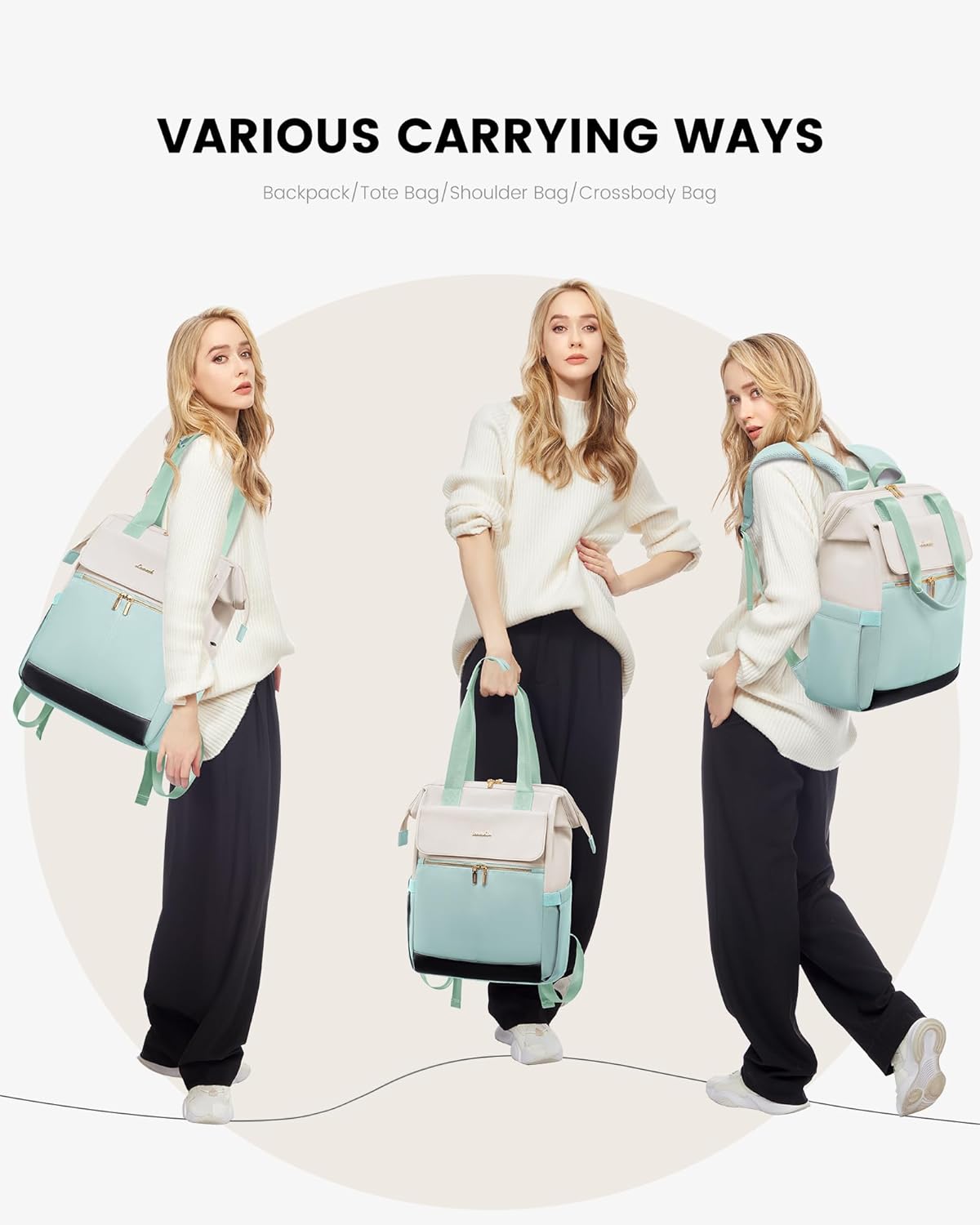 LOVEVOOK Laptop Backpack for Women, 15.6 Inch Work Laptop Bag with USB Port, Fashion Teacher Nurse