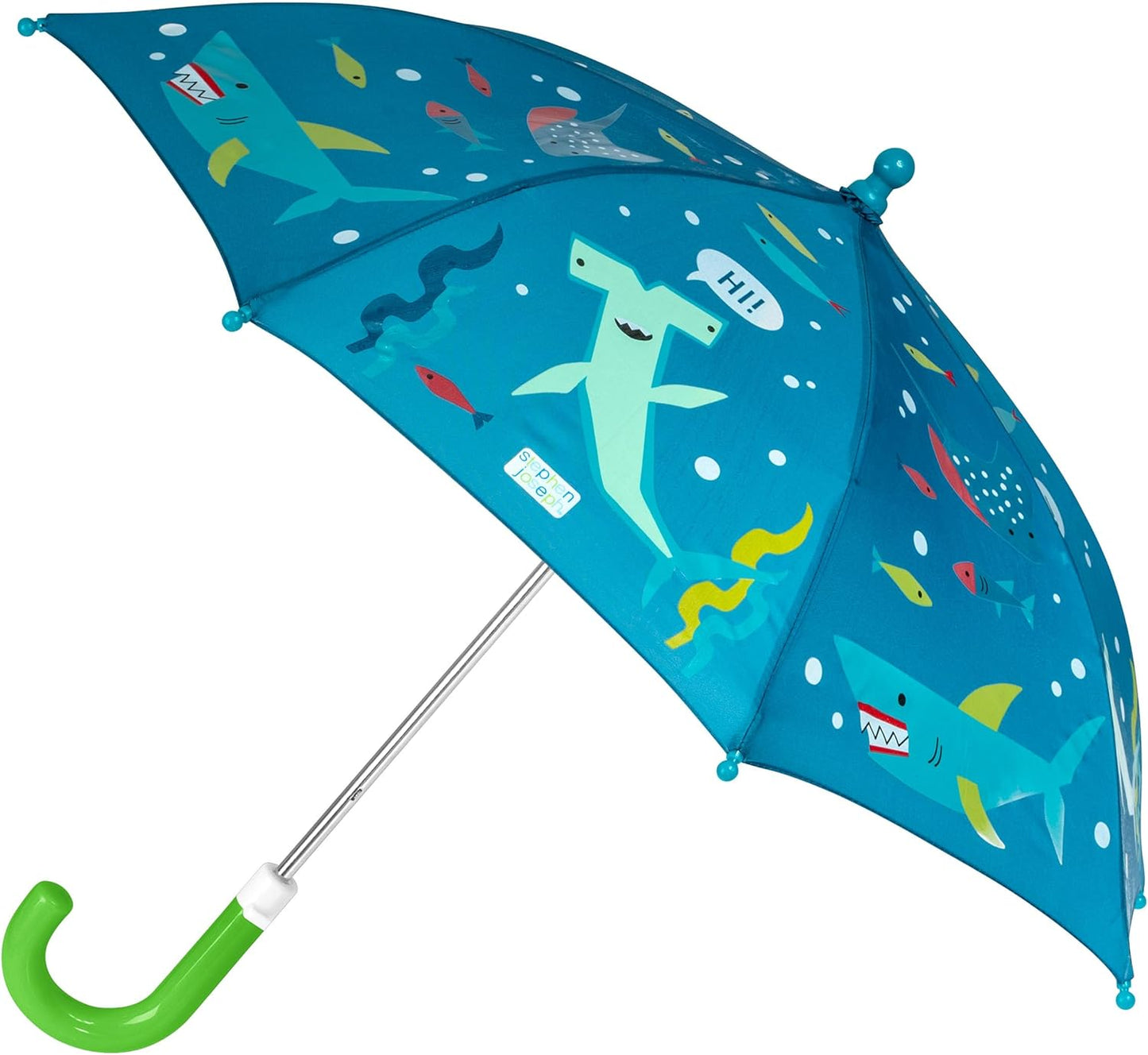 Stephen Joseph Kids' Color Changing Wet Dry Umbrella, Water reacting, Pinch Free Umbrellas for Rain Children's Umbrella, BUTTERFLY, 23"X29
