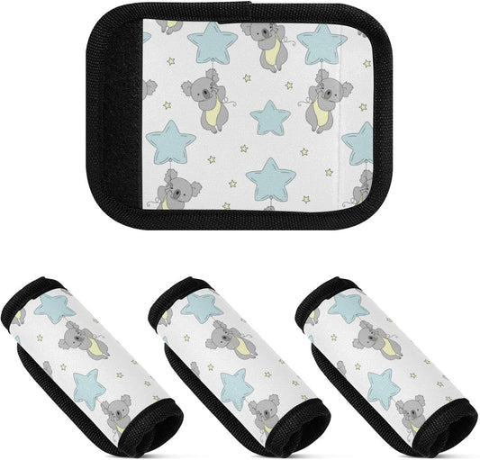 4Pcs Luggage Handle Wrap Suitcase Identifier Handle Covers Tags Soft Travel Bags Luggage Handle Gripper Accessories for Airplane Flying Star Koala