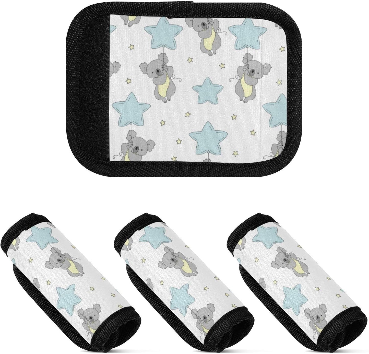 2Pcs Luggage Handle Wrap Suitcase Identifier Handle Covers Tags Soft Travel Bags Luggage Handle Gripper Accessories for Airplane Flying Star Koala