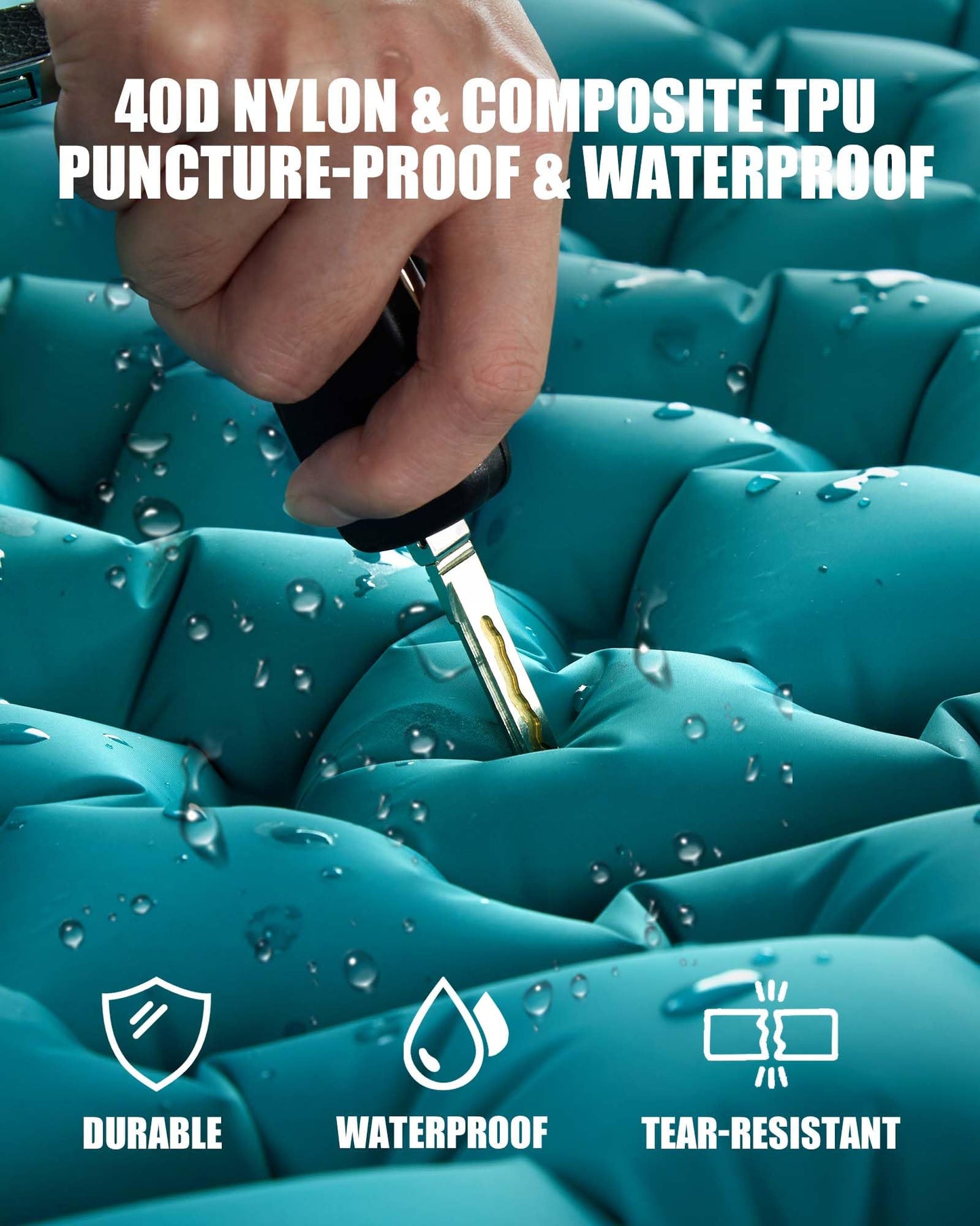 AKSOUL Camping Sleeping Pad with Pillow: Extra Thick 3.9 inch Ultralight Self Inflating Air Mat