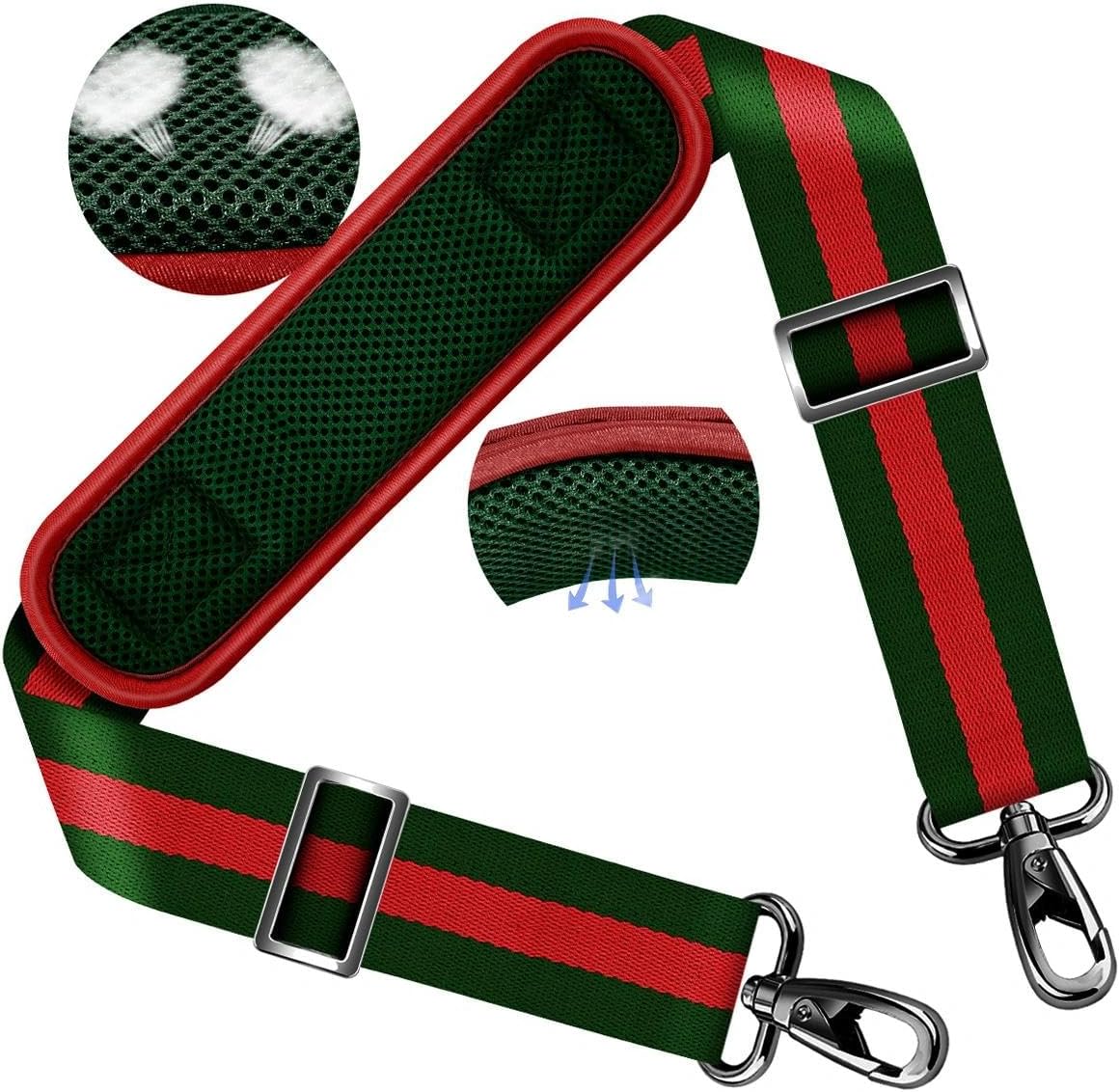 ZINZ Shoulder Strap 58" Ultra-Thick Fixed Padded and Adjustable Buckles Crossbody Strap for Briefcase Laptop Bag Luggage