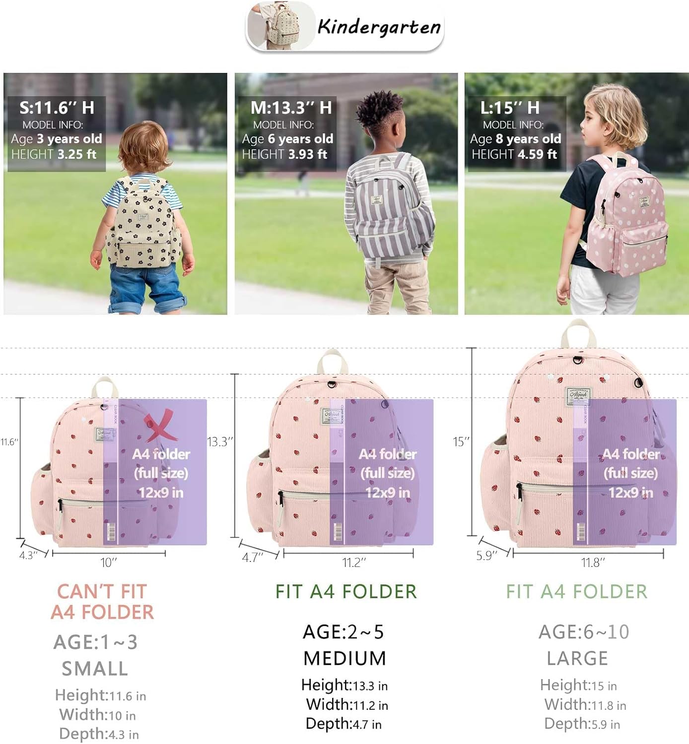 Corduroy Toddler Backpack for Boys 2-5: Preschool Backpack for Boys Girls - Cute Kids Backpack for