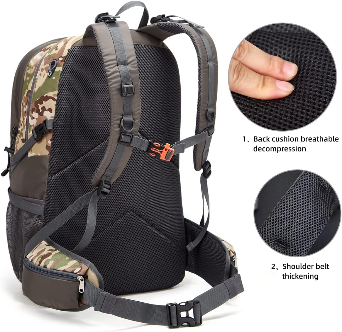 SPEEDPARK Hiking Backpack 40L Waterproof Hiking Daypack with Rain Cover, Outdoor Trekking Travel