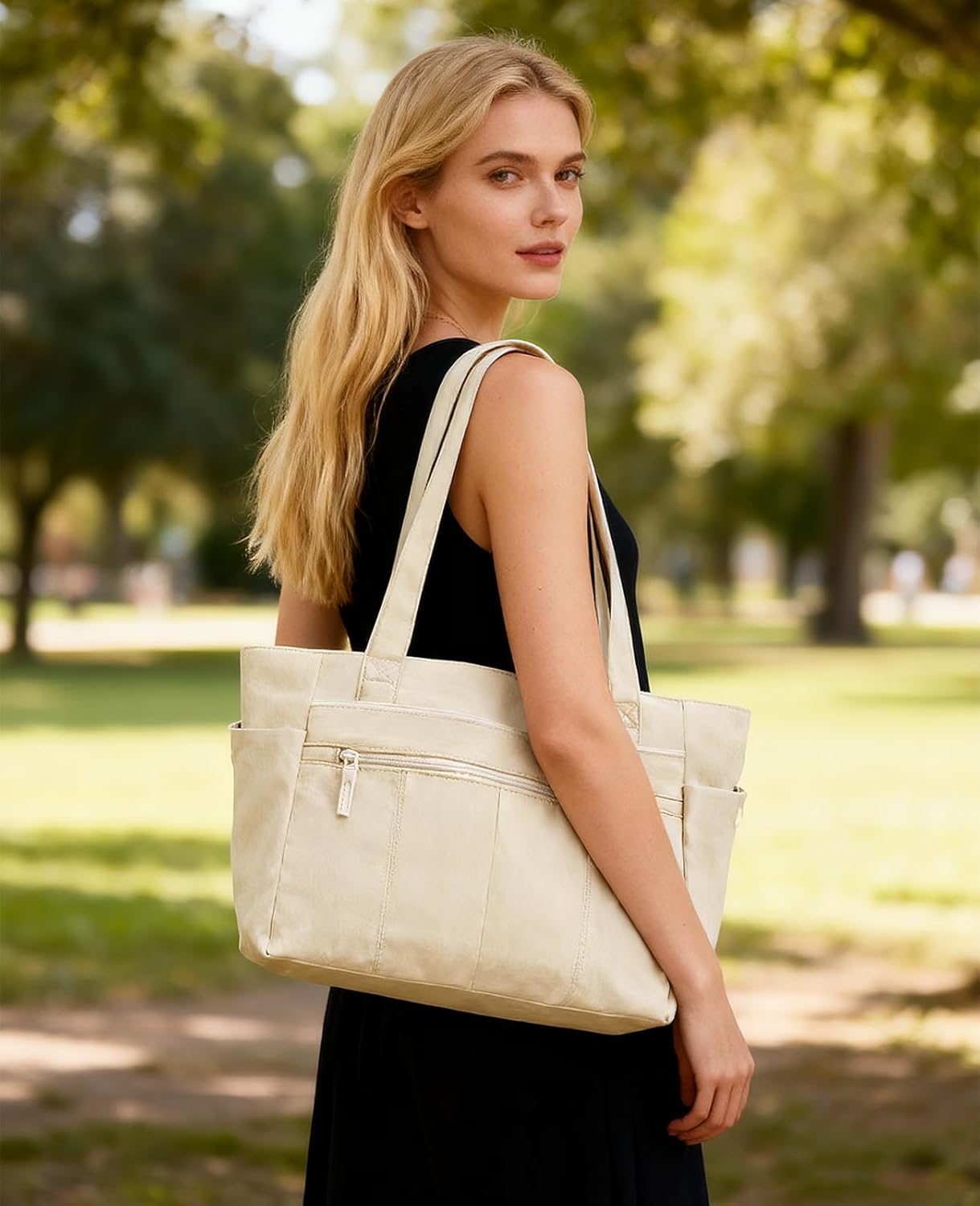 Tote Bag for Women Shoulder Bag Work Bags with Zipper Lightweight Handbags for Travel,Work,School