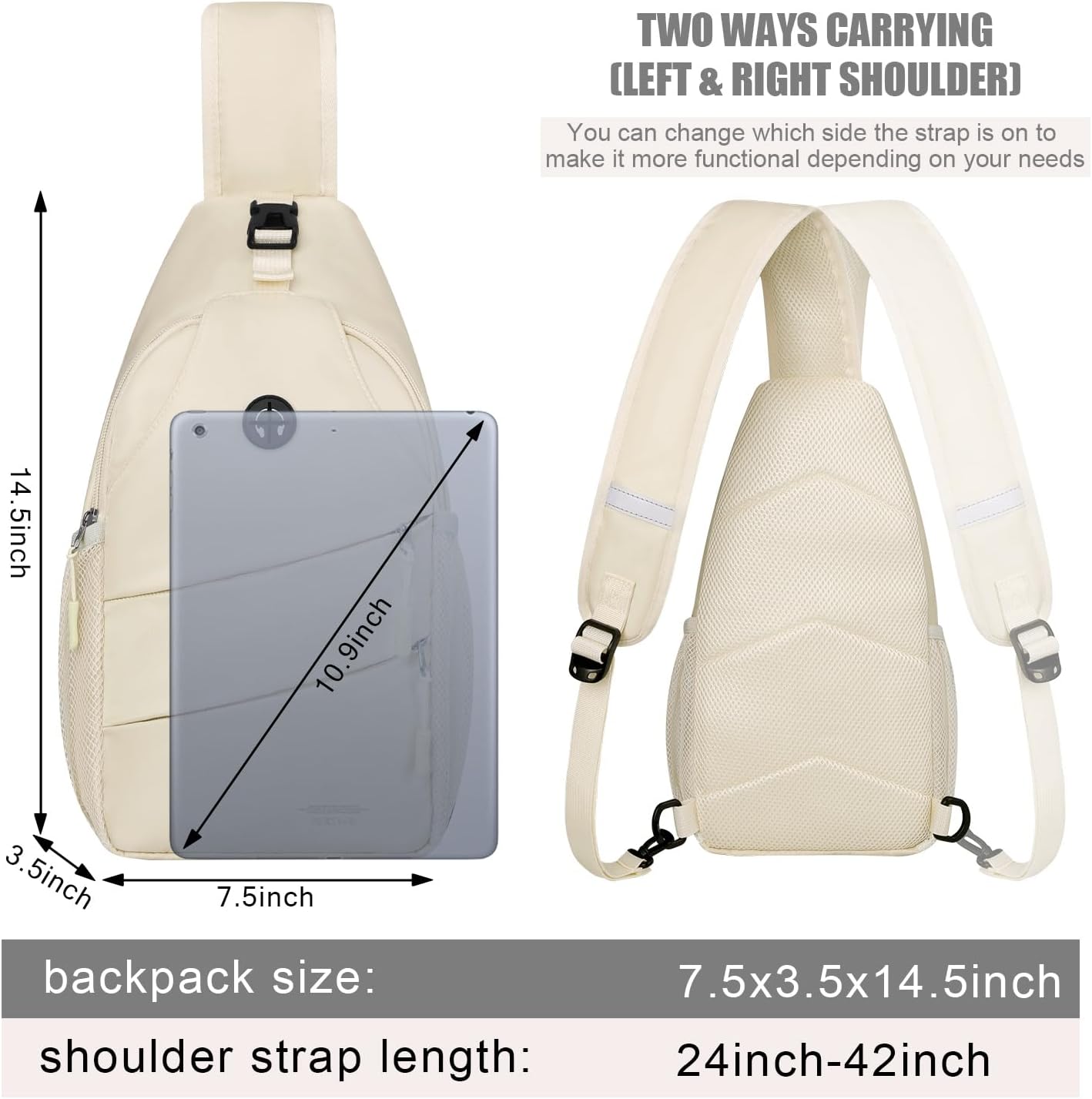 Crossbody Bags for Women Men Trendy Sling Bag Backpack Casual Chest Bag with Convertible Shoulder