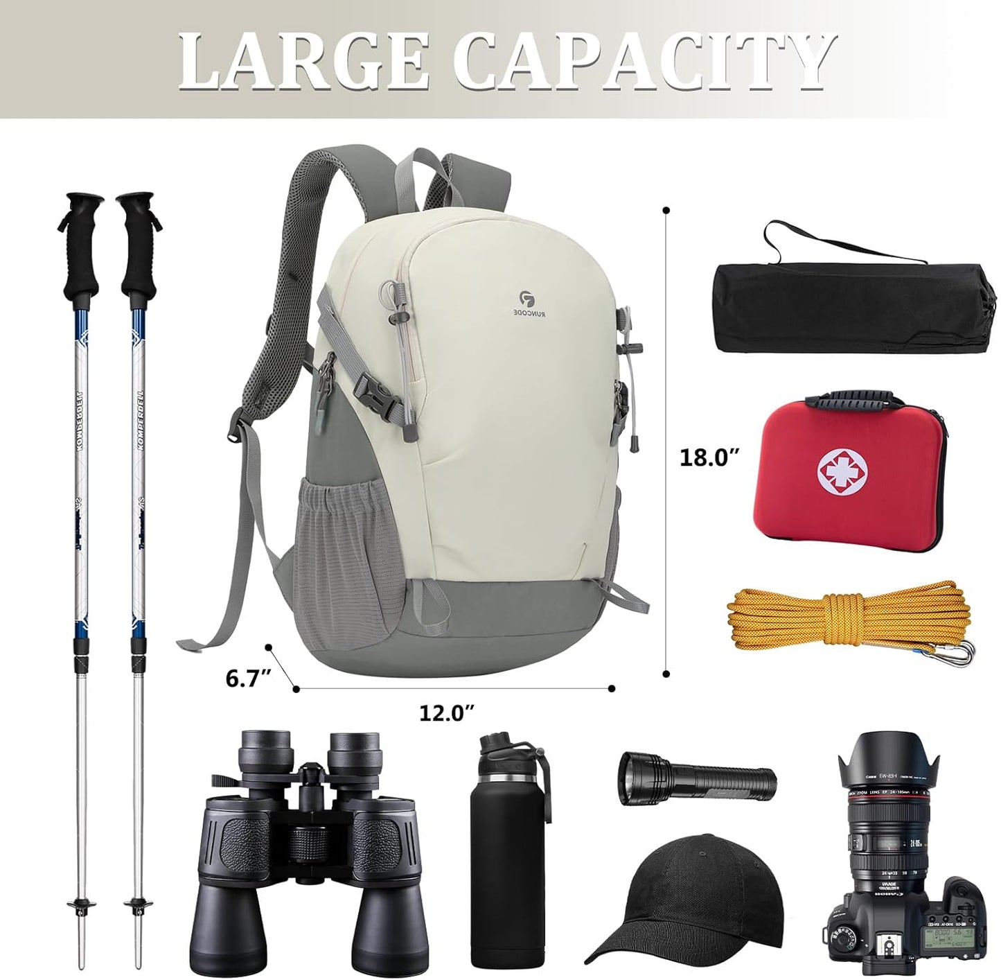 Hiking Backpack for Men Women, 25L Lightweight Travel Backpack Camping Daypack for Outdoors