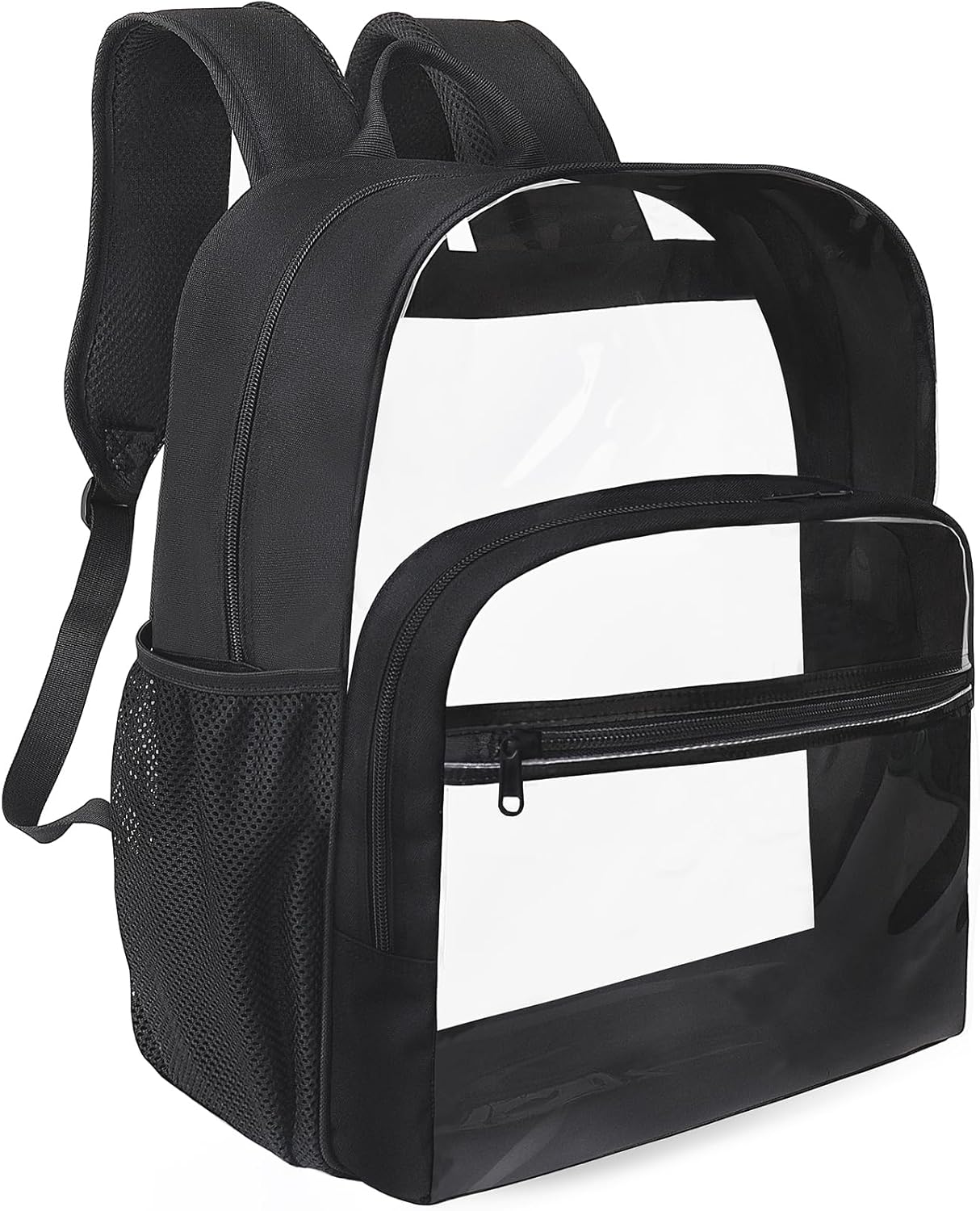 Clear Backpack for School, Heavy Duty Transparent Backpack with 0.6 mm PVC Bookbag 18 inch Clear