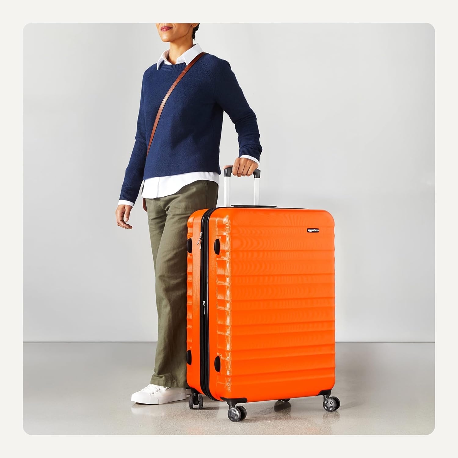 Amazon Basics 30" Hardside Large Checked Luggage, Hardshell Suitcase With Wheels, Expandable For Up