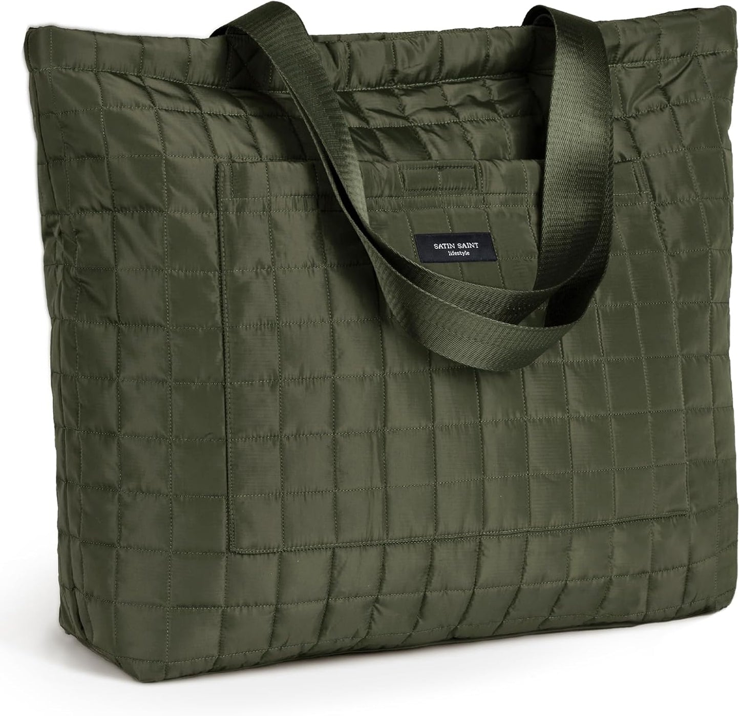 SATINSAINT Large Tote Travel Bag for Women, Lightweight Quilted Carry-All Shoppers Tote for Travel, Work, Gym and Casual Use