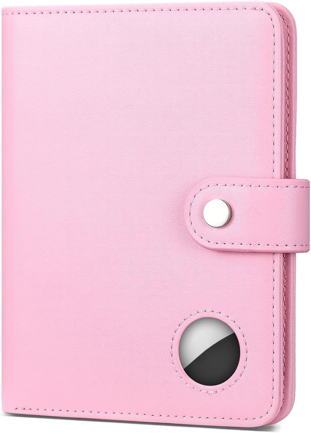 Real Leather Wallet Passport Vaccine Holder Combo Real Leather Travel (Light pink)