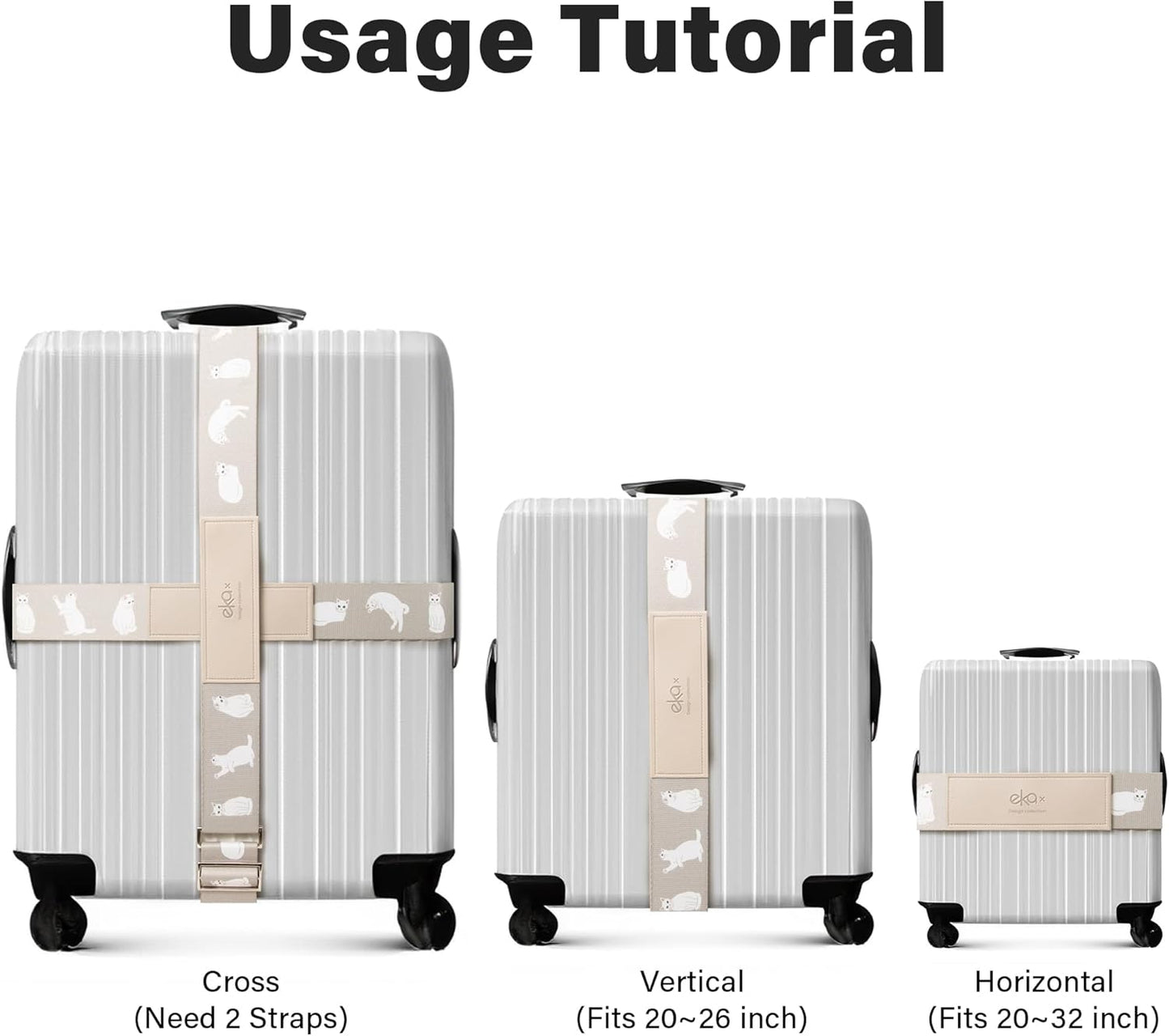 Luggage Straps for Suitcases,Adjustable Luggage Elastic Belt, Travel Essentials for