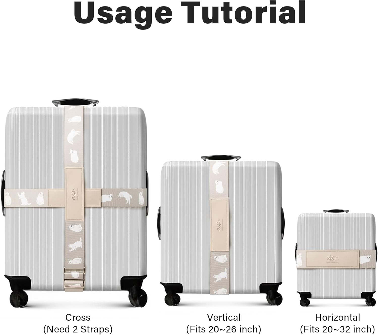 Luggage Straps for Suitcases,Adjustable Luggage Elastic Belt, Travel Essentials for