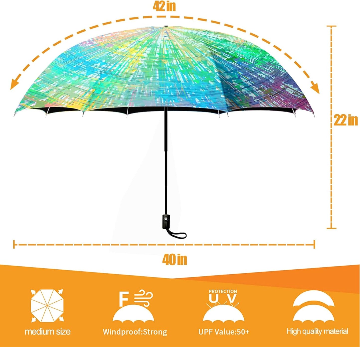 Small Compact Travel Automatic Folding Umbrella for Women, Portable Lightweight, Rain, Wind, UV Sun Shade