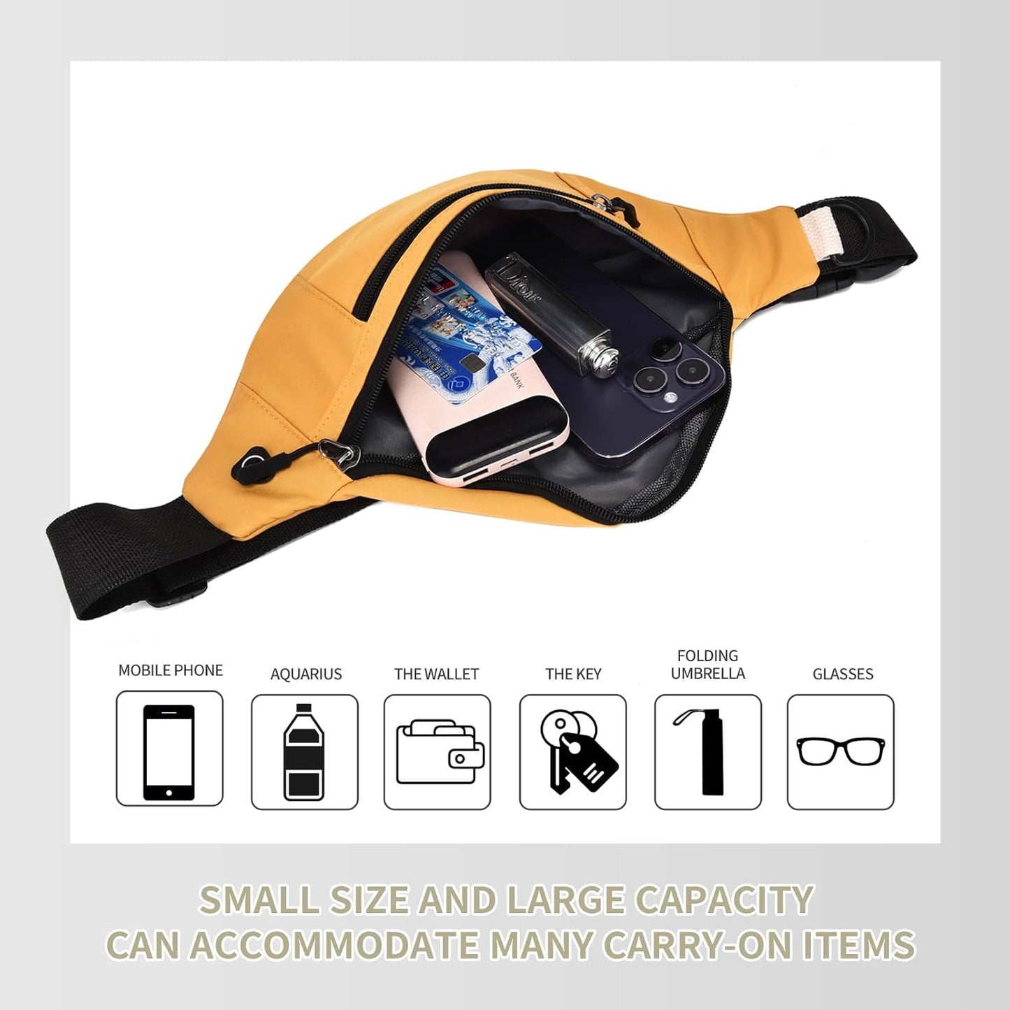 DAITET Crossbody Fanny Pack for Men&Women,Large Waist Bag & Hip Bum Bag with Adjustable Strap for Outdoors Workout Traveling Casual Running Hiking Cycling