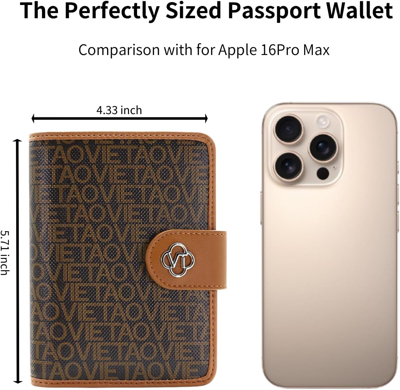 RFID Blocking Leather Passport Holder for Travel, Airtag Passport Wallet for Men and Women, Cards, Passport, Tickets, Cash, Photo and Sim Card Pen Slot (Brown)