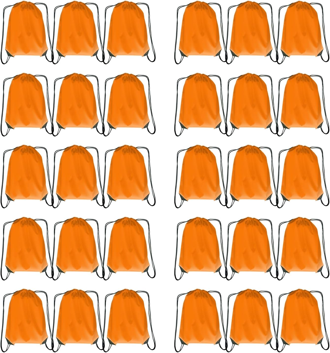 Drawstring Backpack Bulk 30 packs Draw String Backpack Bags DIY Gym Sports trip Traveling Yoga ride Pedestrianism Cinch Bag Sackpack Drawstring (orange)