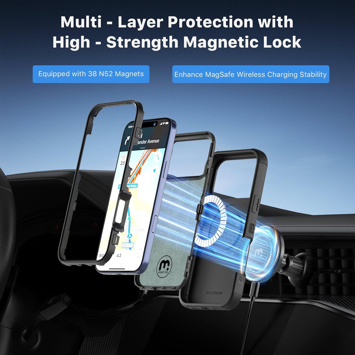 M MYBAT PRO for iPhone 17 Pro Max Case,Maverick Series Magnetic Phone Case for iPhone 17 Pro Max Rogue Edition,[Compatible with magsafe],Heavy Duty Protection Rugged Case,Anti-Drop,Shockproof Cover
