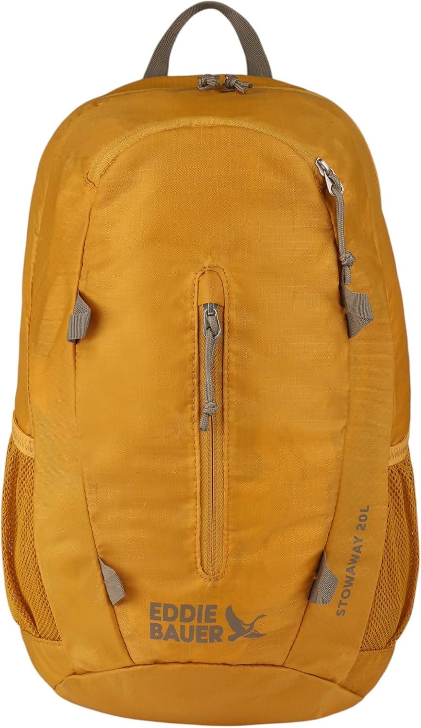 Eddie Bauer Stowaway Packable Backpack | Travel | Outdoor | Lightweight | Foldable | Durable | Ripstop Polyester | 20L - Field Gold