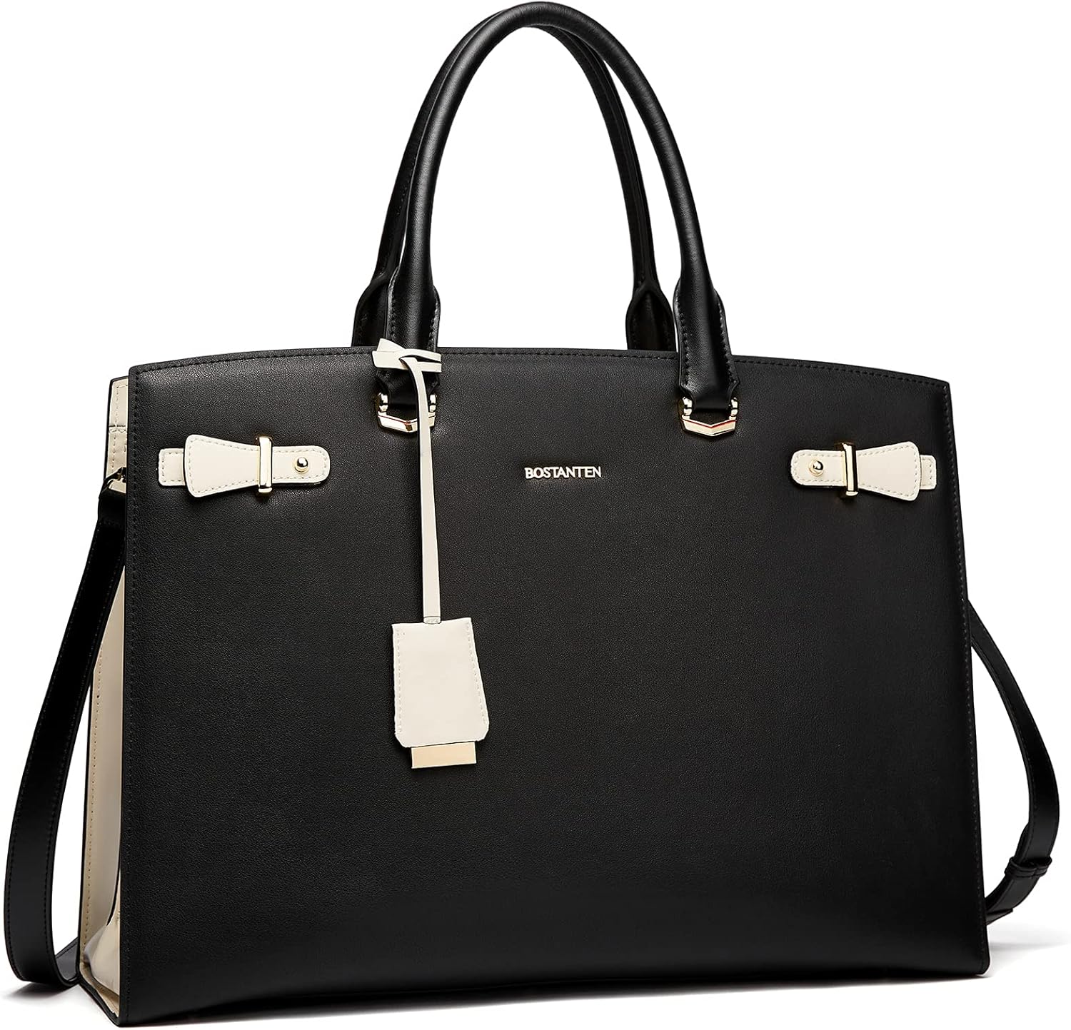 BOSTANTEN Briefcase for Women 15.6 Inch Genuine Leather Laptop Briefcase Shoulder Work Tote Bag