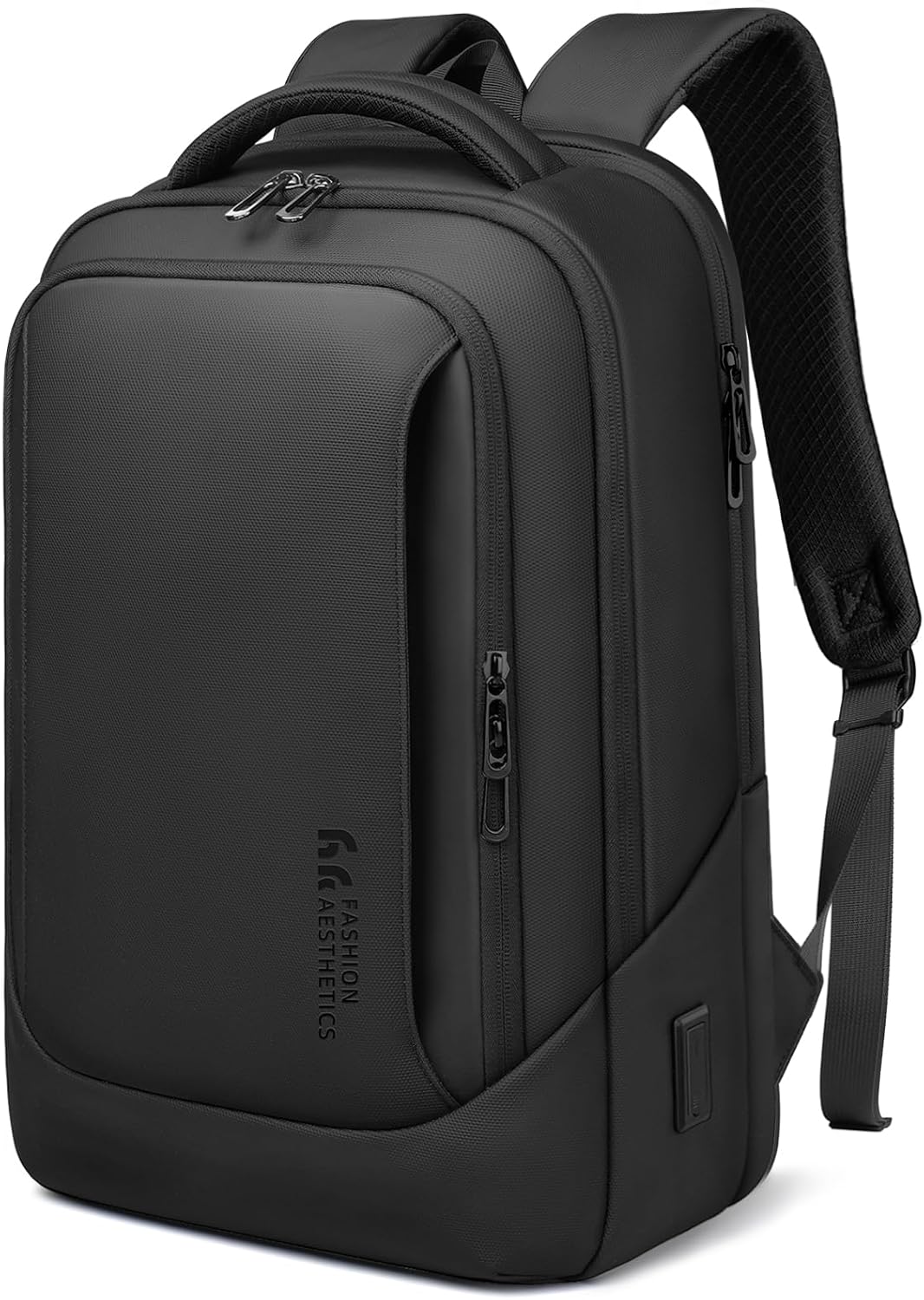 hk Laptop Backpack for Men with USB Charging Port Water-Resistant for 15.6 Inch Computer Bag