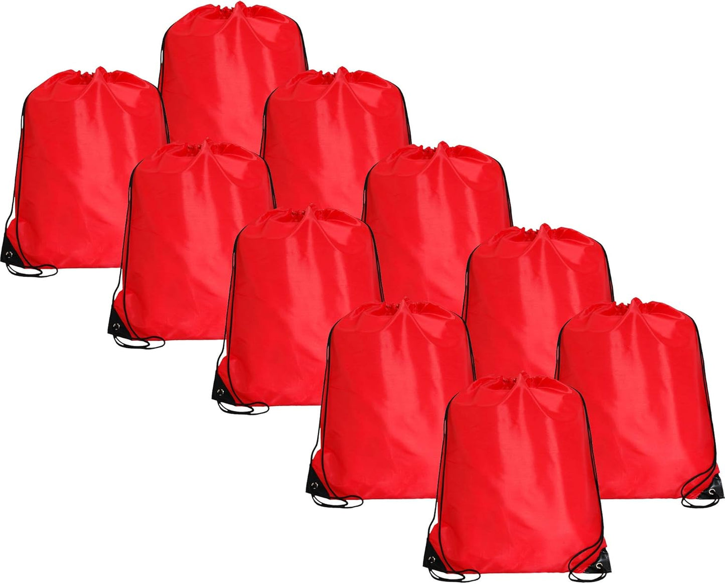 Threadart Drawstring Backpacks - Pack of 10 | Sports Cinch String Sack | Gym, Storage & Travel | Large 15" x 18.5"