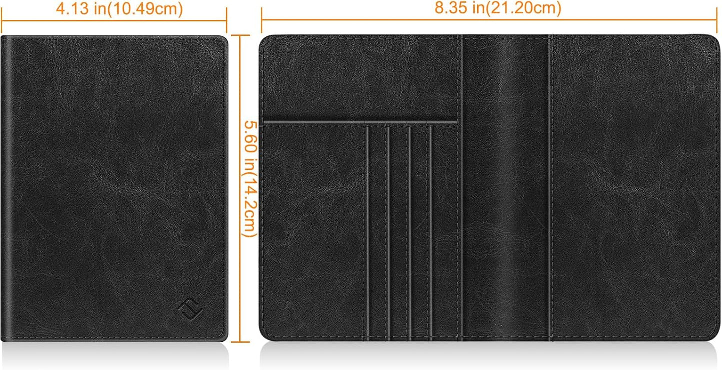 FINTIE Passport Holder, Slim Travel Wallet RFID Blocking Card Case Cover Passport Cover Protector Essentials with Credit Card Slots for Women/Men