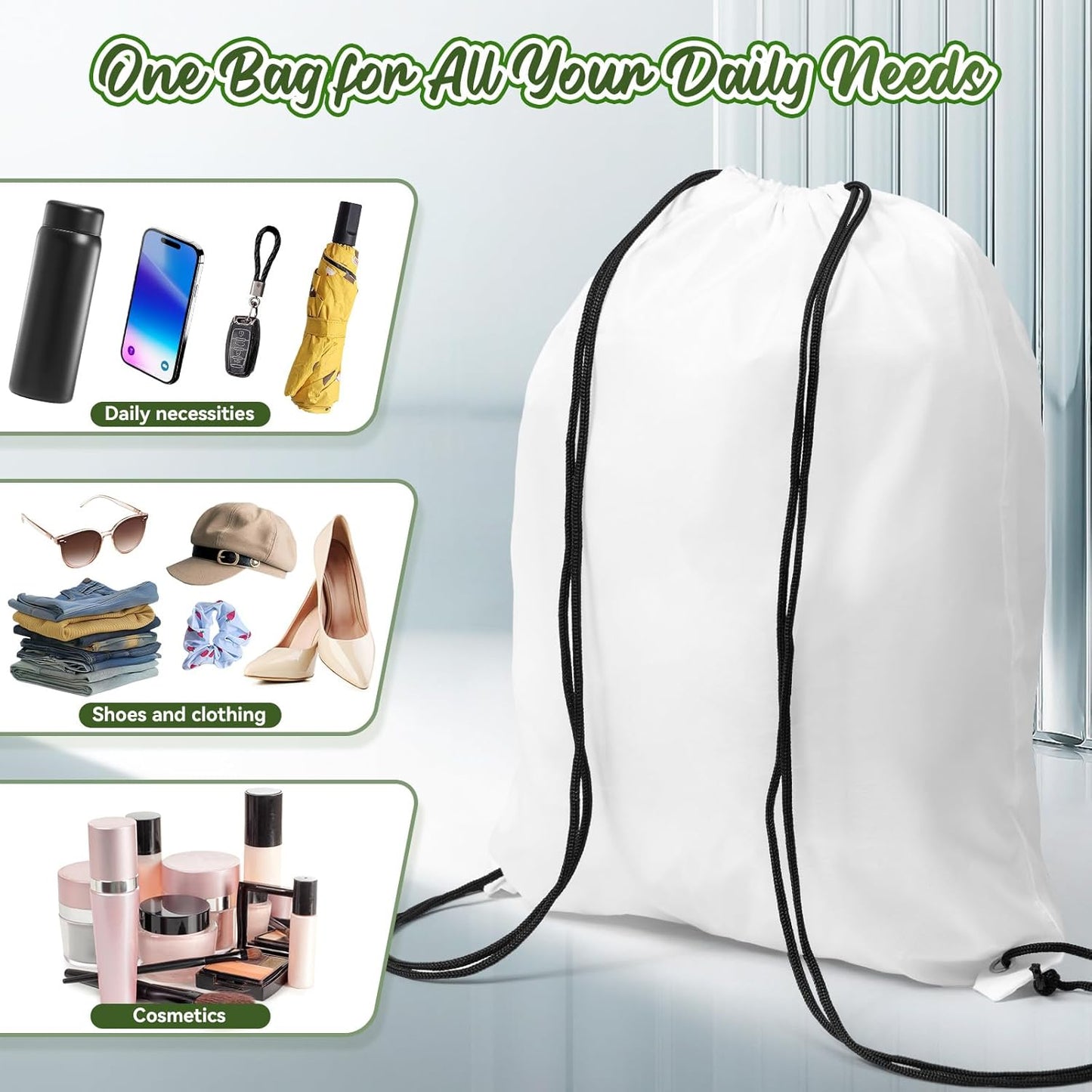 Custom Drawstring Backpacks, Personalized Drawstring Bags Bulk Great for Travelling Gym and for Everyday Use Reusable (1)