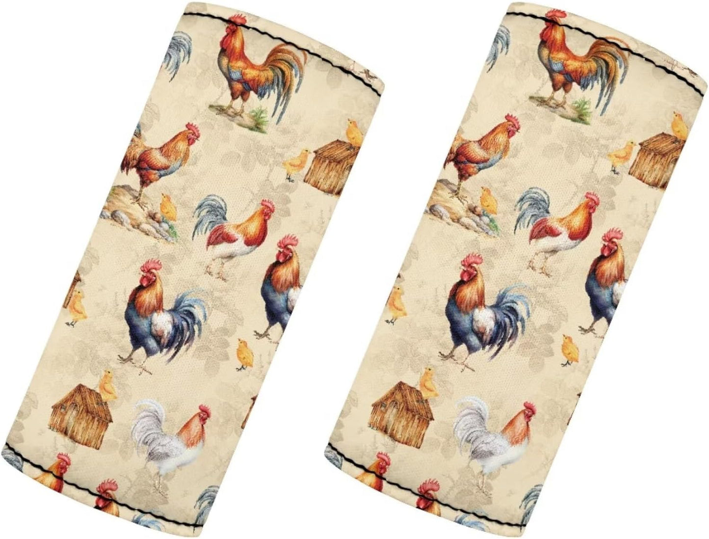 Rooster Luggage Handle Wraps Set for Suitcase Travel Accessories Comfortable Suitcase Protection