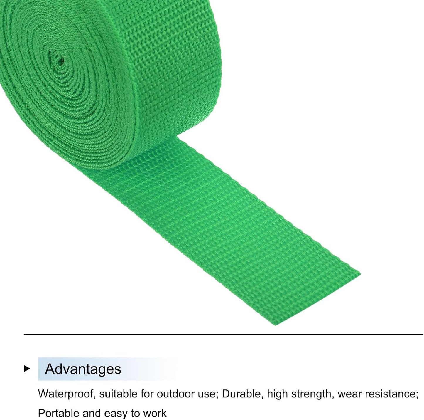 MECCANIXITY Lightweight Polypropylene Webbing Strap 1 1/2" 5 Yard Backpack Strapping Band Mint Green for Outdoor Luggage Cargo Straps