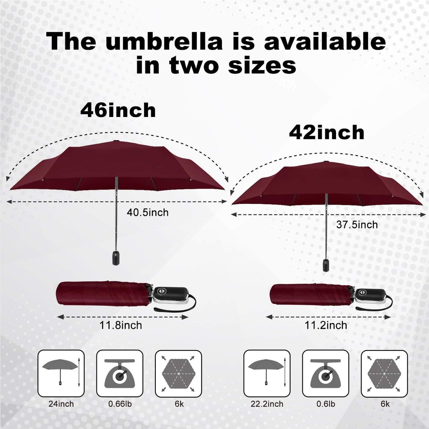 Lejorain Mini Umbrella for Travel Automatic - Folding Compact Flat Umbrella Lightweight Strong Portable Umbrellas for Rain Adults