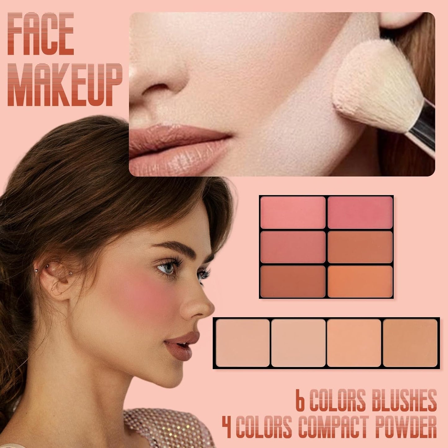 All-in-One Makeup Gift Set Carry All Makeup Kit Women Full Kit With Makeup Bag Concealer Lipgloss Lipstick Blush Foundation Face Powder Eyeshadow Palette Cosmetic Palette #8