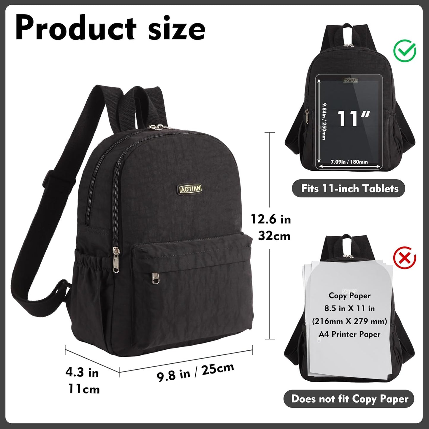 AOTIAN Lightweight Small Hiking Backpack for Women - Durable Water-Resistant Daypack for Travel, Camping & Outdoor Adventures