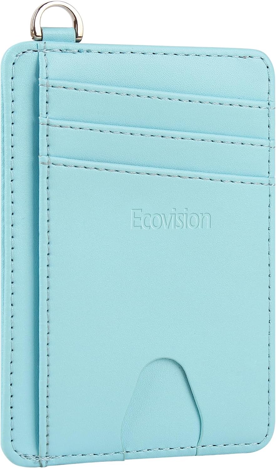 EcoVision Slim Minimalist Front Pocket Wallet, RFID Blocking Credit Card Holder Wallet with Detachable D-Shackle for Men Women