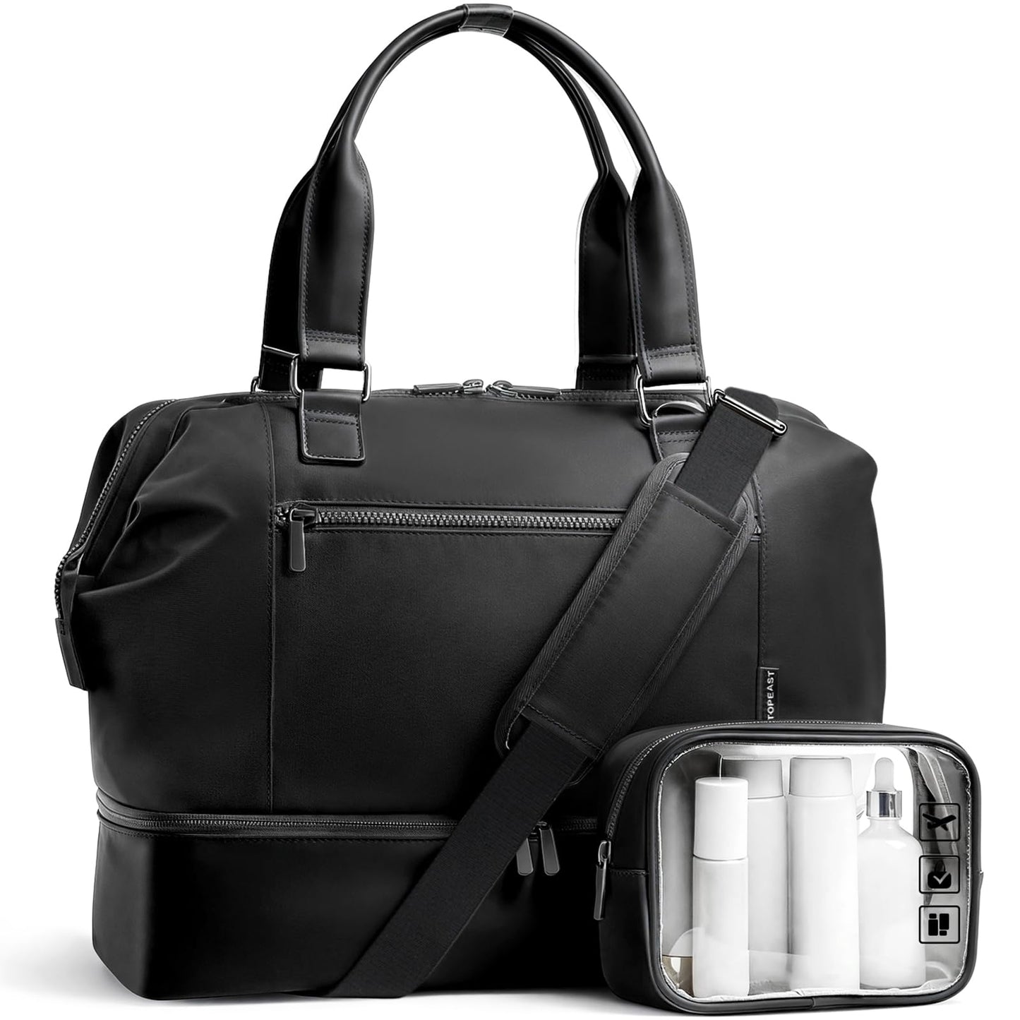 Travel Duffle Bag for Women,40L Weekender Bags Airline Approved Carry On with Shoe Compartment &