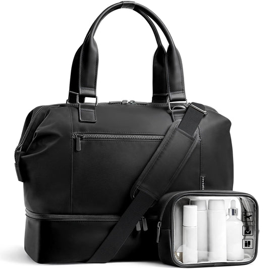 Travel Duffle Bag for Women,40L Weekender Bags Airline Approved Carry On with Shoe Compartment &