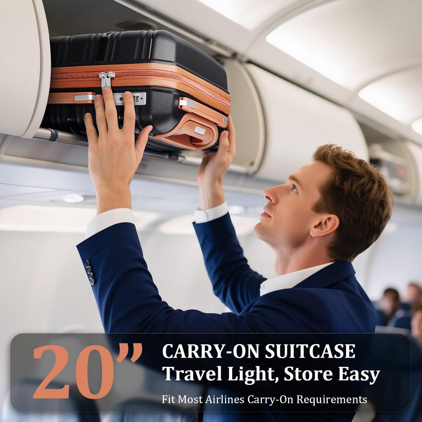 4-Piece Expandable Hardshell Luggage Set with TSA Lock (14/20/24/28) - Lightweight PP Suitcases