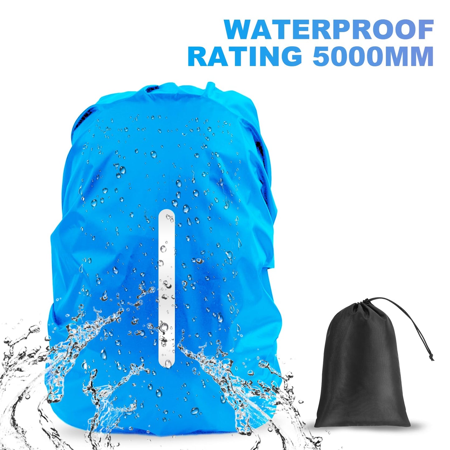 LAMA 2 Pack Waterproof Rain Cover for Backpack, Reflective Rucksack Rain Cover for