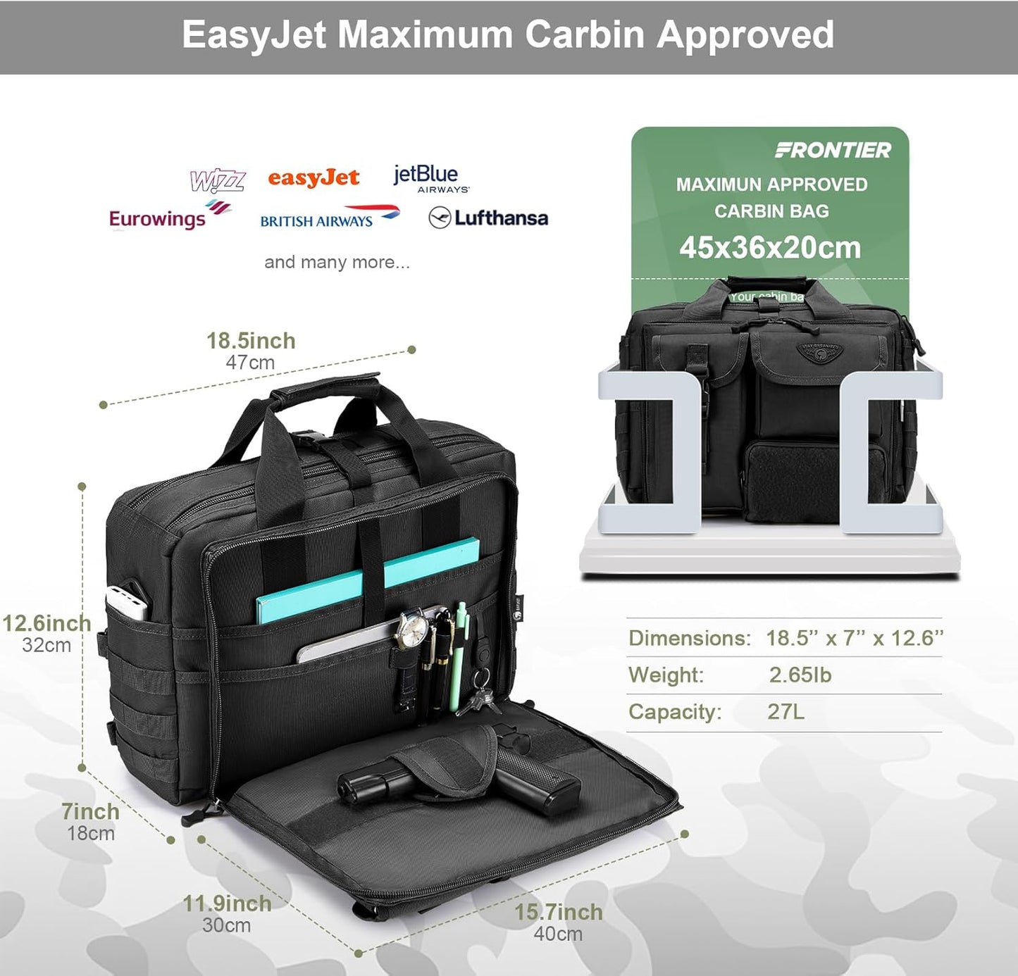 Stypos Tactical Messenger Bag Briefcase for Man Military Laptop Bag 14 Inch/15.6 Inch /17.3 Inch