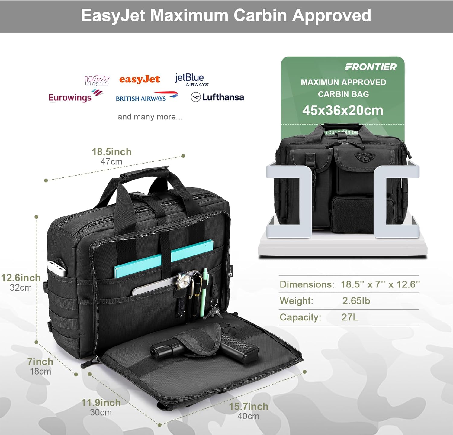 Stypos Tactical Messenger Bag Briefcase for Man Military Laptop Bag 14 Inch/15.6 Inch /17.3 Inch