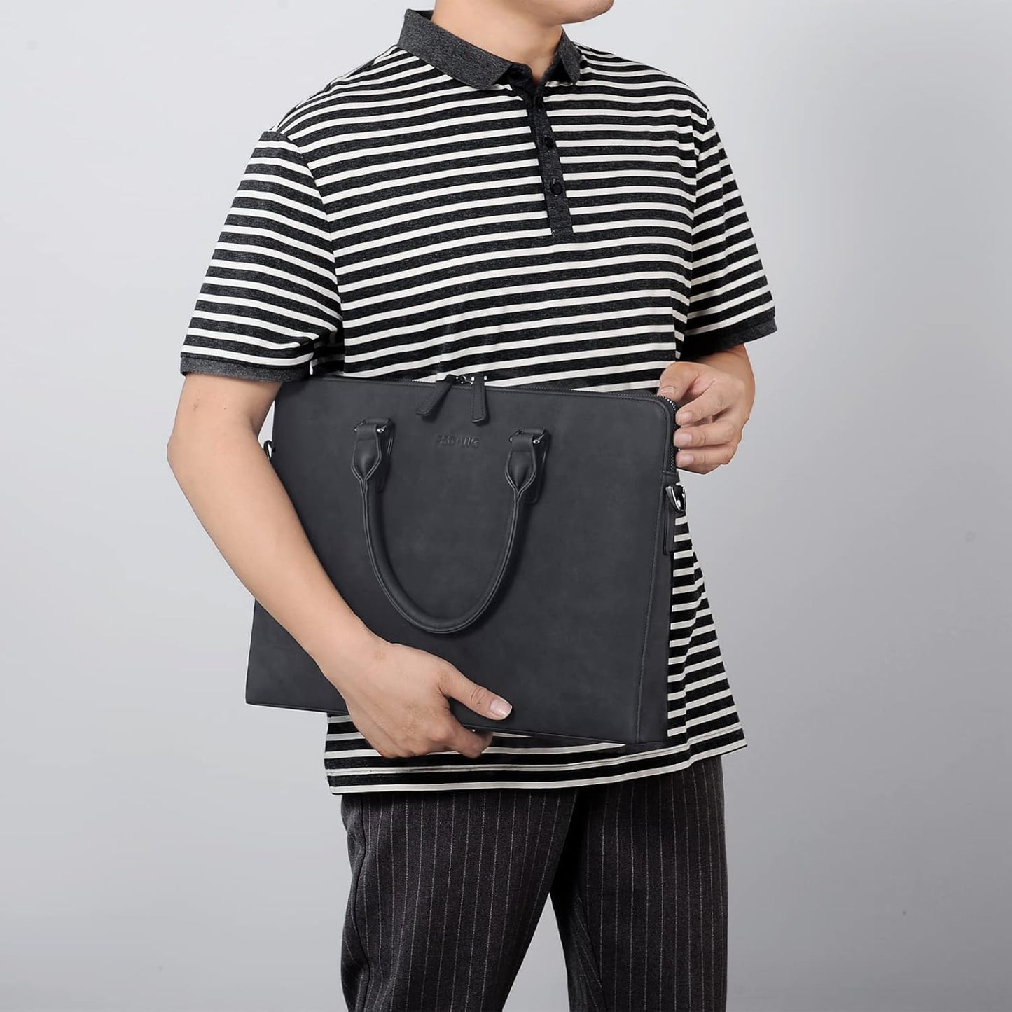 FSD. WG Business Bag Leather Messenger Bag Water Resistant Business Travel Briefcase Handbag Briefcase for Men