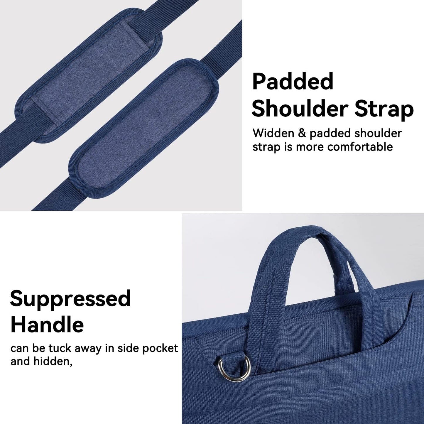 Voova Laptop Bag 15.6 Inch, Waterproof Computer Sleeve Carrying Case with Shoulder Straps & Handle