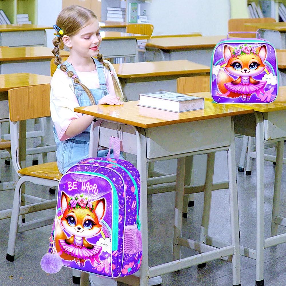 WZLVO 3PCS Kids Backpack for Girls, Unicorn Dinosaur Animal Prechool Elementary Kindergarten School Bookbag with Lunch Box