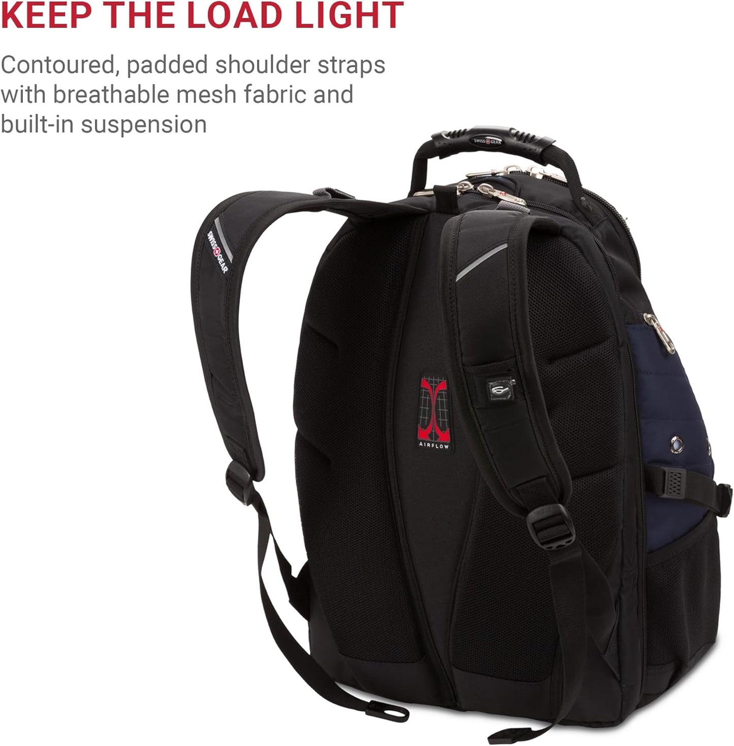 SwissGear 1900 Scansmart TSA 17 Laptop Backpack, Blue/Black, 19-Inch
