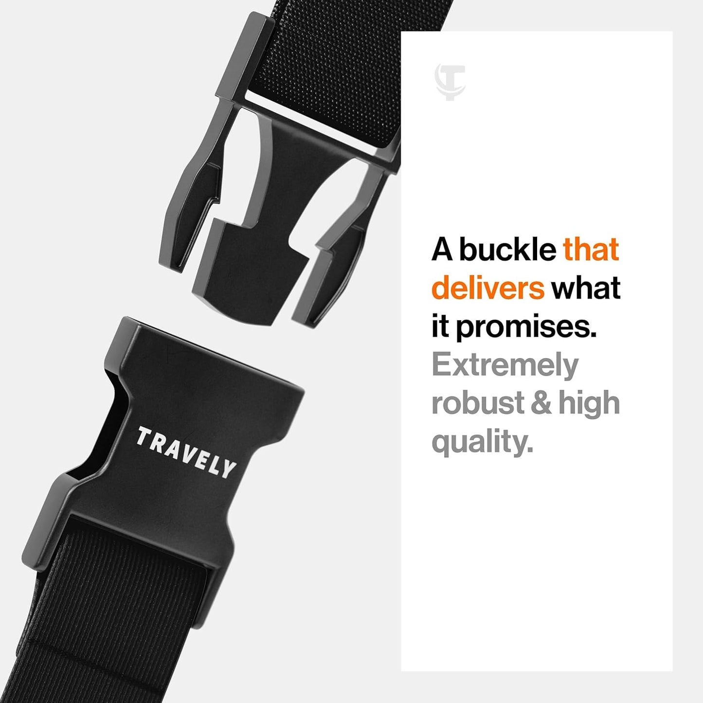 TRAVELY luggage straps - Particularly conspicuous & secure - Incl. 4 name tags - Luggage strap ideal crosswise - [set of 4]