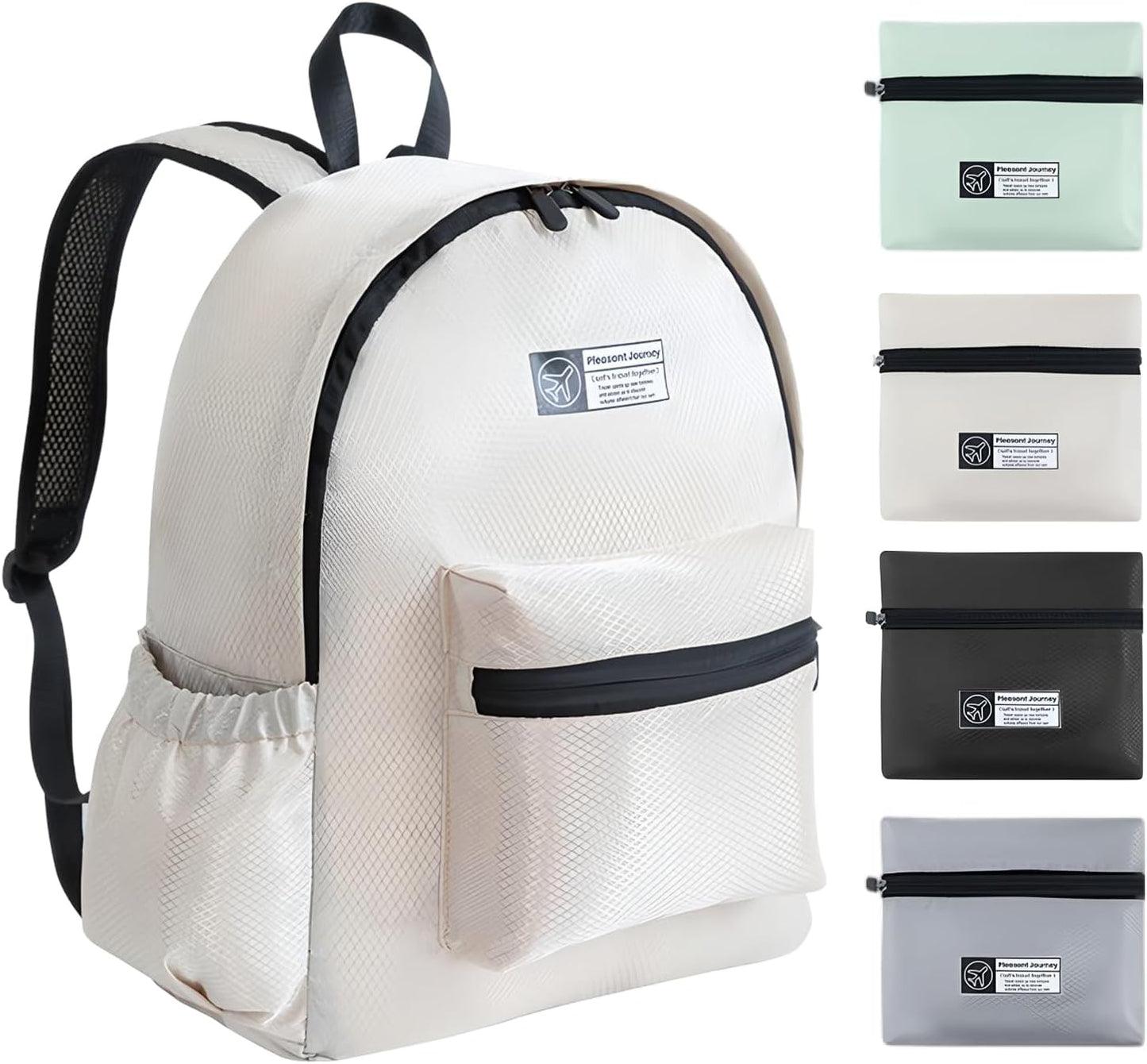 Lightweight Packable Backpack Travel Hiking Daypack Foldable Backpack for Men Women (Beige)
