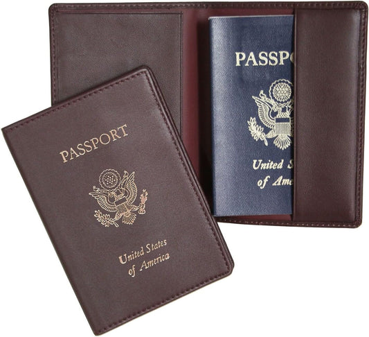 Royce Leather Passport Holder and Travel Document Organizer