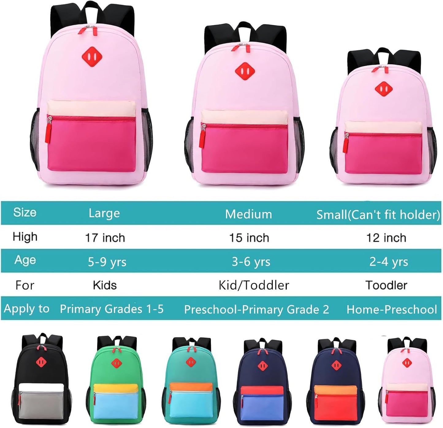 Preschool Backpack Kindergarten Toddler School Backpacks 2-4 Years for Boys and Girls with Chest Buckle (Pink Purple, Small-12 H(not Fit Folder))